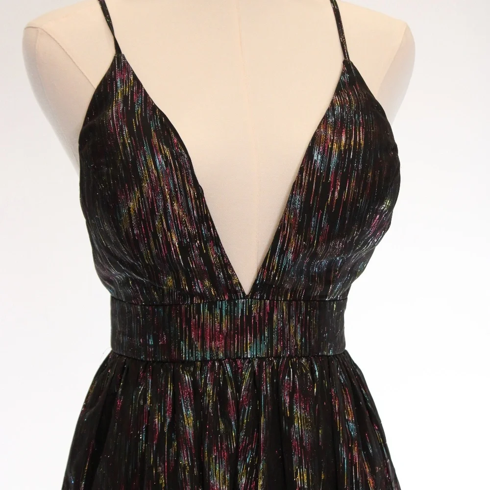 Aidan Mattox Metallic Organza Gown Size 0 - Picture 6 of 14